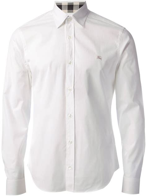 burberry mens black and white cotton shirt|Burberry white polo shirt men's.